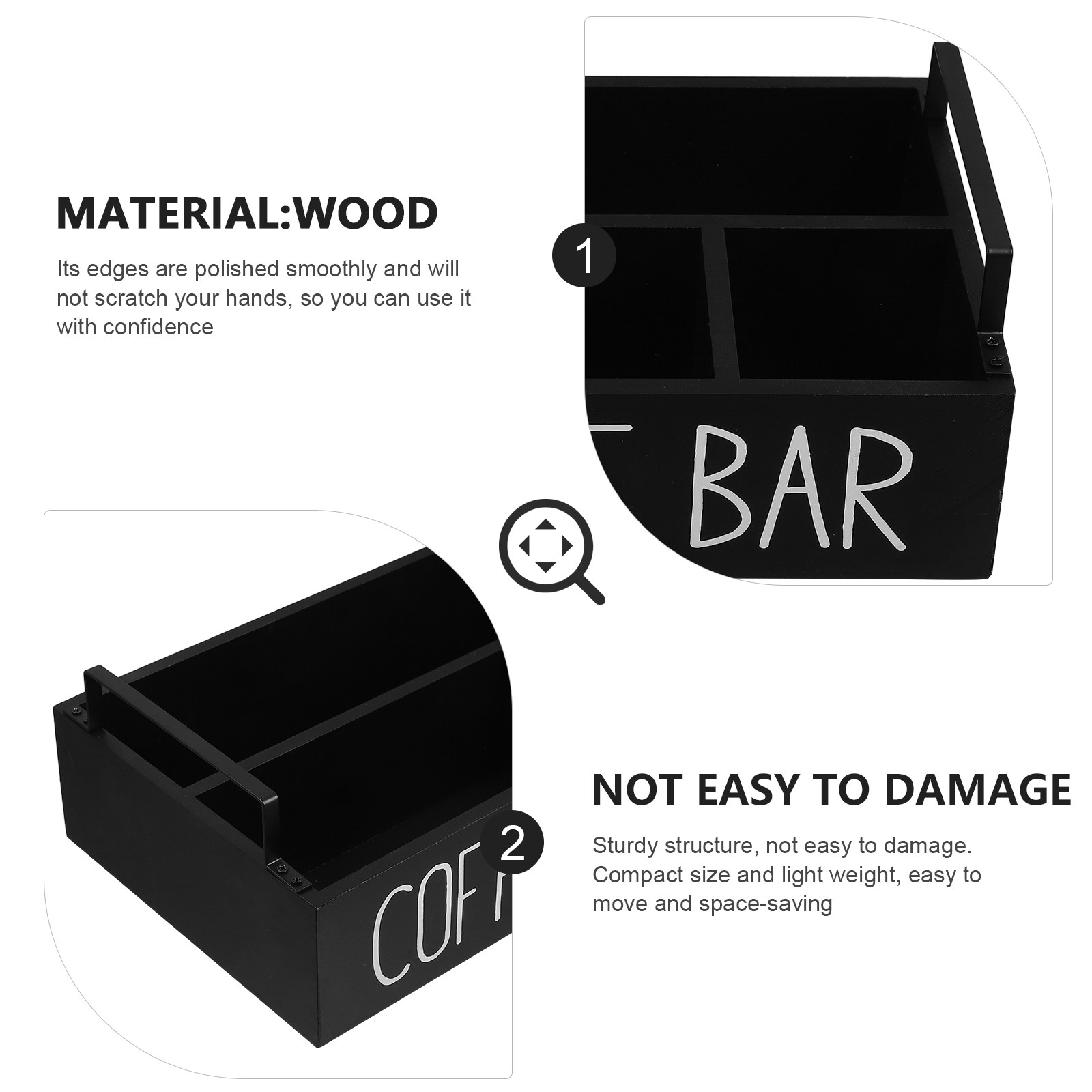 Wooden Tea Bag Organizer Multi - Coffee Tea Sugar recension och pris