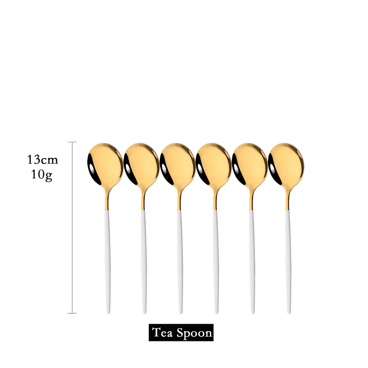6Pcs Mirror White Gold Tea Spo - Coffee Tea And Sugar Set recension och pris