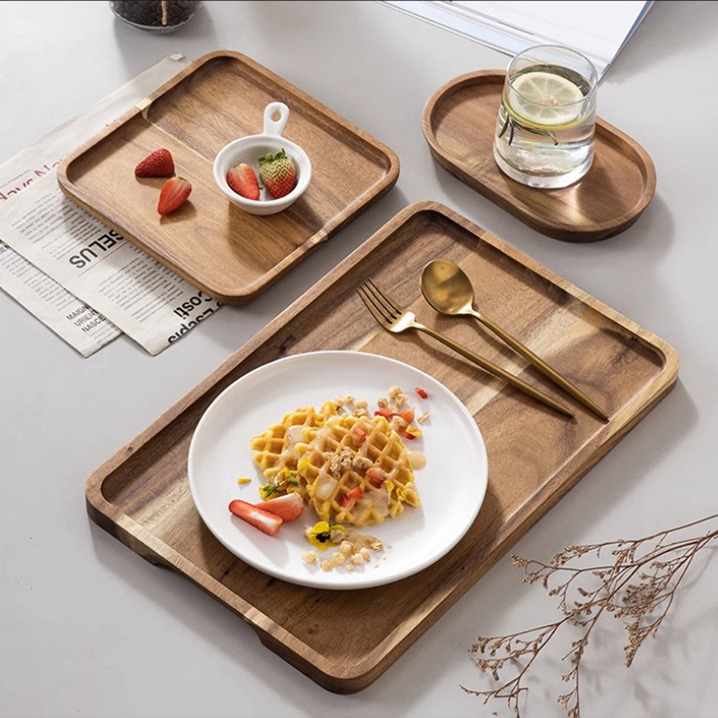 Acacia Wood Coffee Tray Decora - Coffee Tea And Sugar Set recension och pris